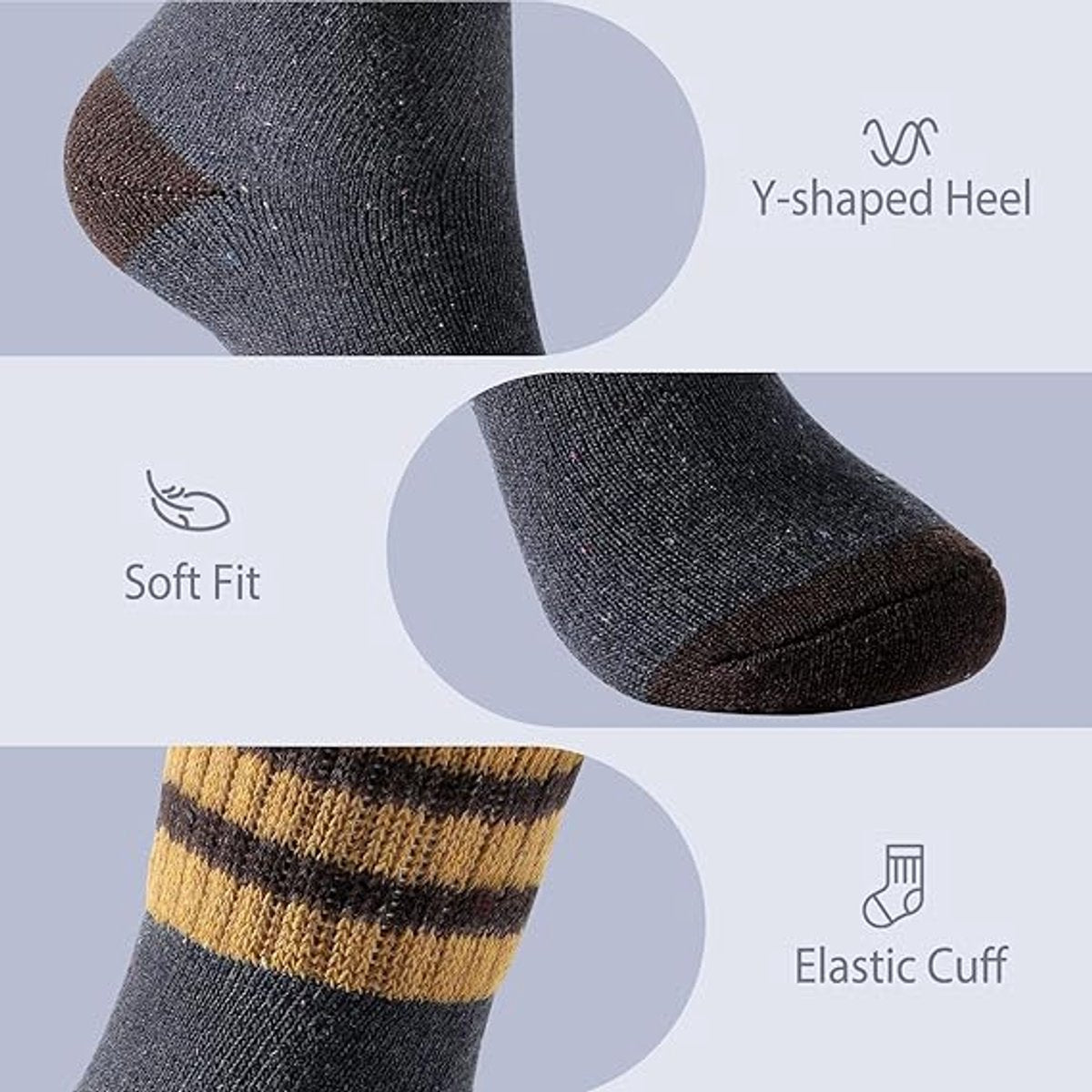 Thermal socks - Soft, thick, warm - Vintage knit - Casual socks V1188-MS101-00904-1