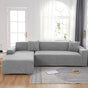 Waterproof sofa cover - Light grey jacquard leaf pattern - For 2-seater sofa (145-180 cm) V1188-MS101-00909-1