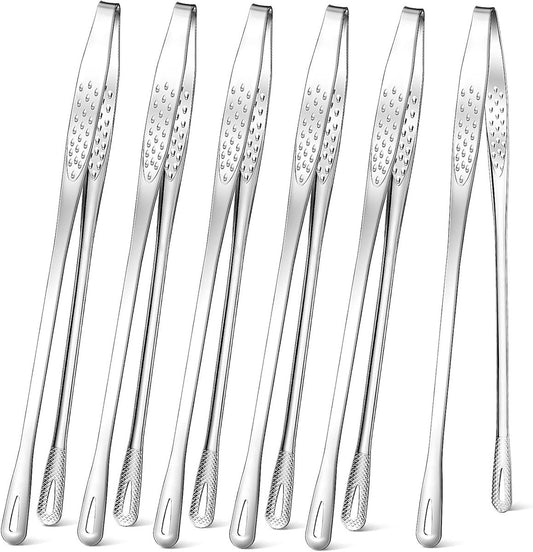 6 Stainless Steel Barbecue Tongs - 28 cm Korean & Japanese Model - Suitable for Grill, Steak, and Salad - V1188-MS101-00910-1