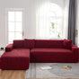 Waterproof sofa cover - Wine red jacquard leaf pattern - For 3-seater sofa (185-230 cm) V1188-MS101-00911-1