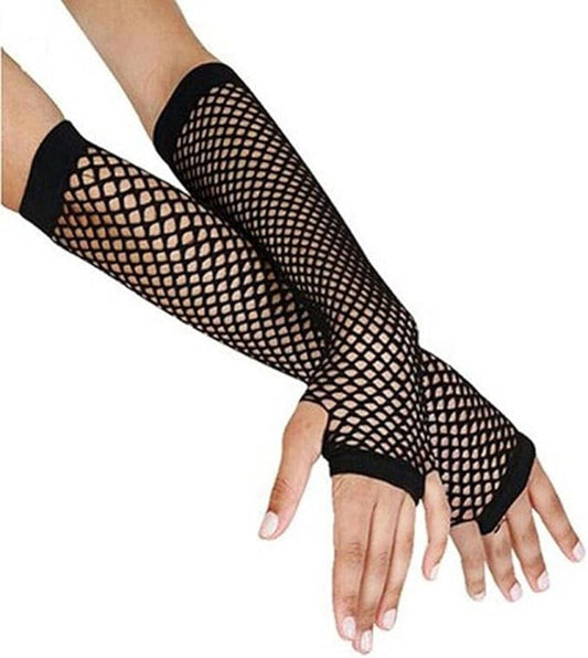 Sexy Lace Gloves-Erotic Gloves-Long Mesh Fingerless Gloves for Women - Black - One Size Fits All V1188-MS101-00913-1