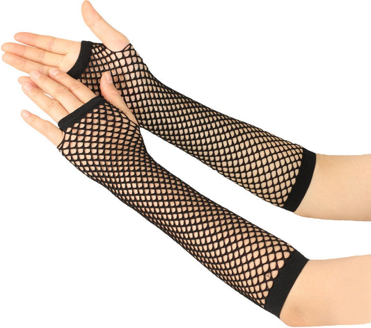 Sexy Lace Gloves-Erotic Gloves-Long Mesh Fingerless Gloves for Women - Black - One Size Fits All V1188-MS101-00913-1