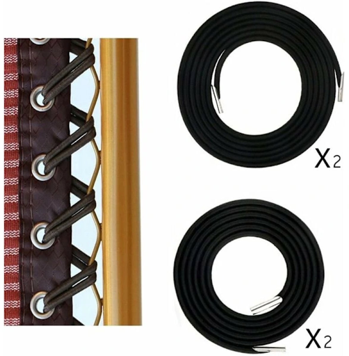 Elastic band for 1 set - Black, 2 long + 2 short (export model) V1188-MS101-00917-1