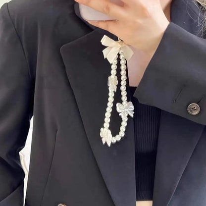 Phone pendant - cute phone chain - aesthetic heart-shaped pearl cord ornament V1188-MS101-00921-1