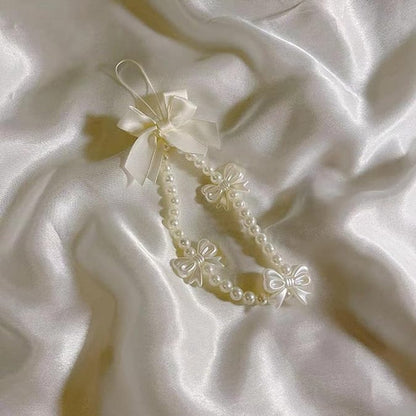Phone pendant - cute phone chain - aesthetic heart-shaped pearl cord ornament V1188-MS101-00921-1