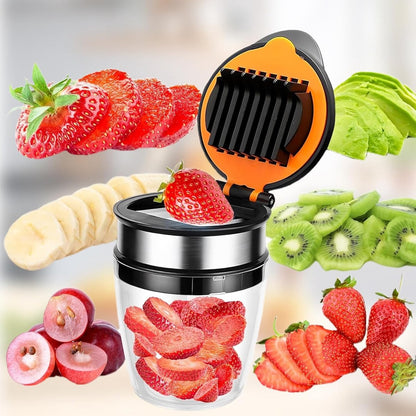 Fruit Slicer - Egg Slicer - Stainless Steel - Suitable for soft fruit - With non-slip base - Quickly make V1188-MS101-00927-1