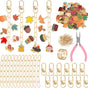 Autumn keychain making set - 60 autumn charms & 12 clips - plus accessories V1188-MS101-00938-1