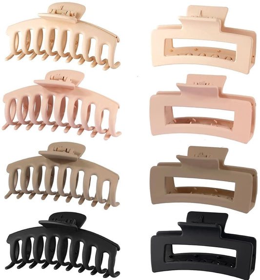 8 Pieces Rectangular Hair Grips 4.3 Inch - Anti-Slip - For Thick & Thin Hair V1188-MS101-00942-1