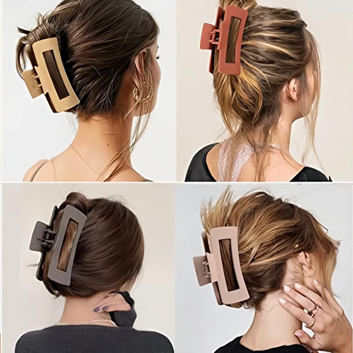 8 Pieces Rectangular Hair Grips 4.3 Inch - Anti-Slip - For Thick & Thin Hair V1188-MS101-00942-1