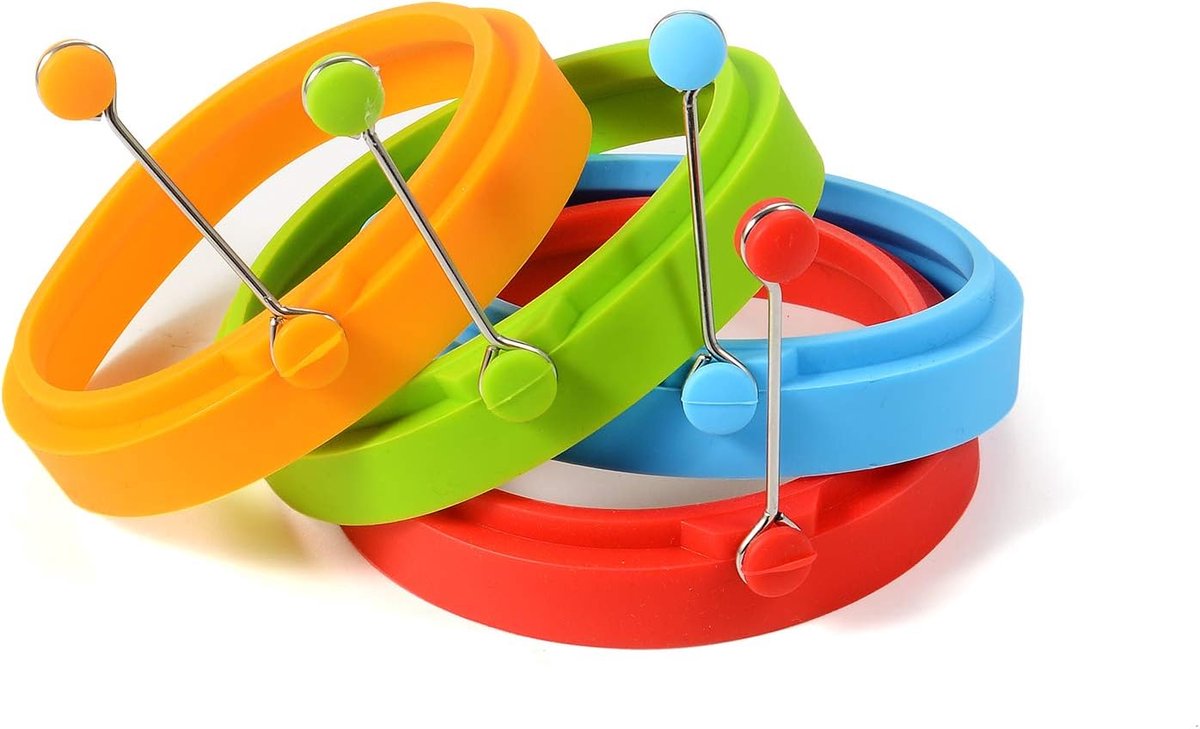 4 Silicone Egg Frying Pans - Non-stick - FDA Certified - For Eggs & Pancakes V1188-MS101-00950-1
