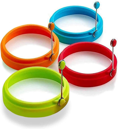 4 Silicone Egg Frying Pans - Non-stick - FDA Certified - For Eggs & Pancakes V1188-MS101-00950-1