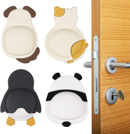 Pieces Door Knob Wall Protector - Cute Rubber Doorstop - Self-Adhesive Wall Protection Pads for Door Knobs V1188-MS101-00953-1