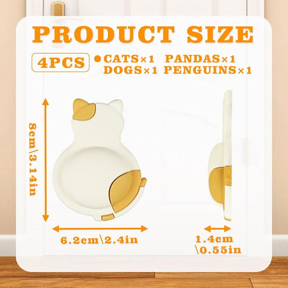 Pieces Door Knob Wall Protector - Cute Rubber Doorstop - Self-Adhesive Wall Protection Pads for Door Knobs V1188-MS101-00953-1