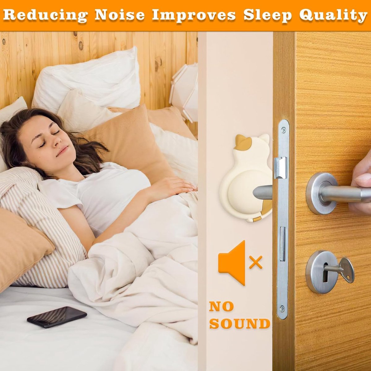 Pieces Door Knob Wall Protector - Cute Rubber Doorstop - Self-Adhesive Wall Protection Pads for Door Knobs V1188-MS101-00953-1