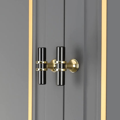 Cabinet Knobs - Drawer Knobs and Handles - 2 Pieces - Black and Gold, Single-Drill Design - Zinc Alloy - V1188-MS101-00954-1