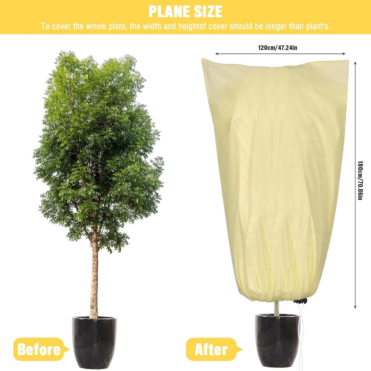 Winter covers for outdoor plants 120x180 cm - 2-pack - Frost protection - Reusable - With drawstring V1188-MS101-00962-1