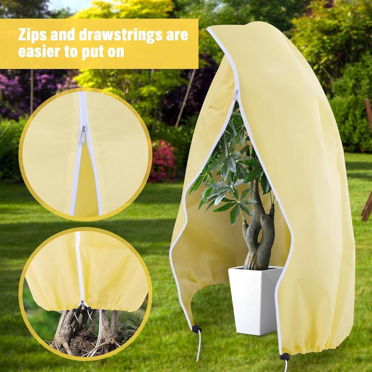 Winter covers for outdoor plants 120x180 cm - 2-pack - Frost protection - Reusable - With drawstring V1188-MS101-00962-1