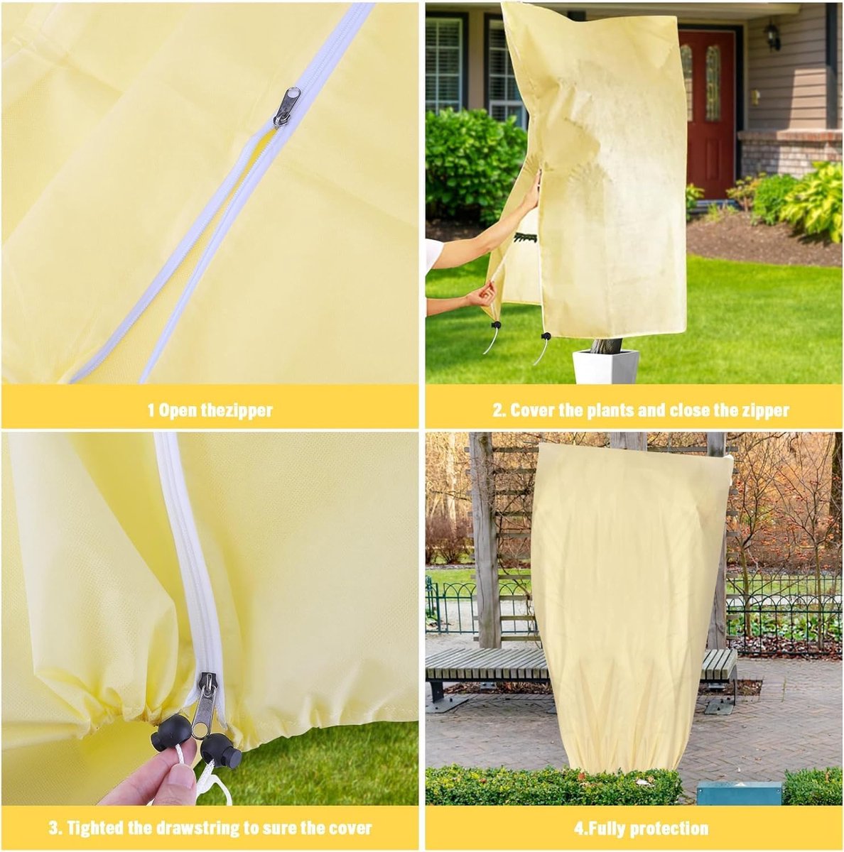 Winter covers for outdoor plants 120x180 cm - 2-pack - Frost protection - Reusable - With drawstring V1188-MS101-00962-1