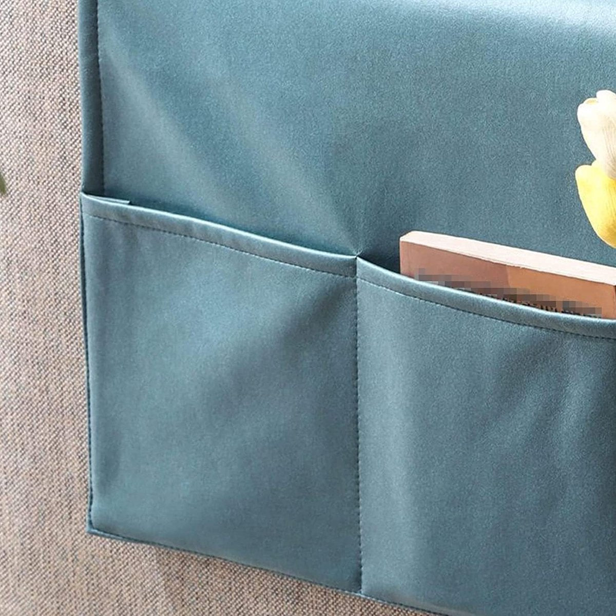Sofa Armrest Storage - 5 Compartments - Reinforced Tech Fabric - Remote Control Holder - White (70*110CM) V1188-MS101-00964-1