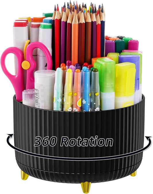 Desk storage box - 360-degree rotating office storage box - Pen holder - 5 pen sorting compartments - V1188-MS101-00967-1
