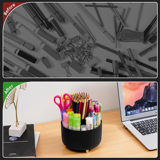 Desk storage box - 360-degree rotating office storage box - Pen holder - 5 pen sorting compartments - V1188-MS101-00967-1