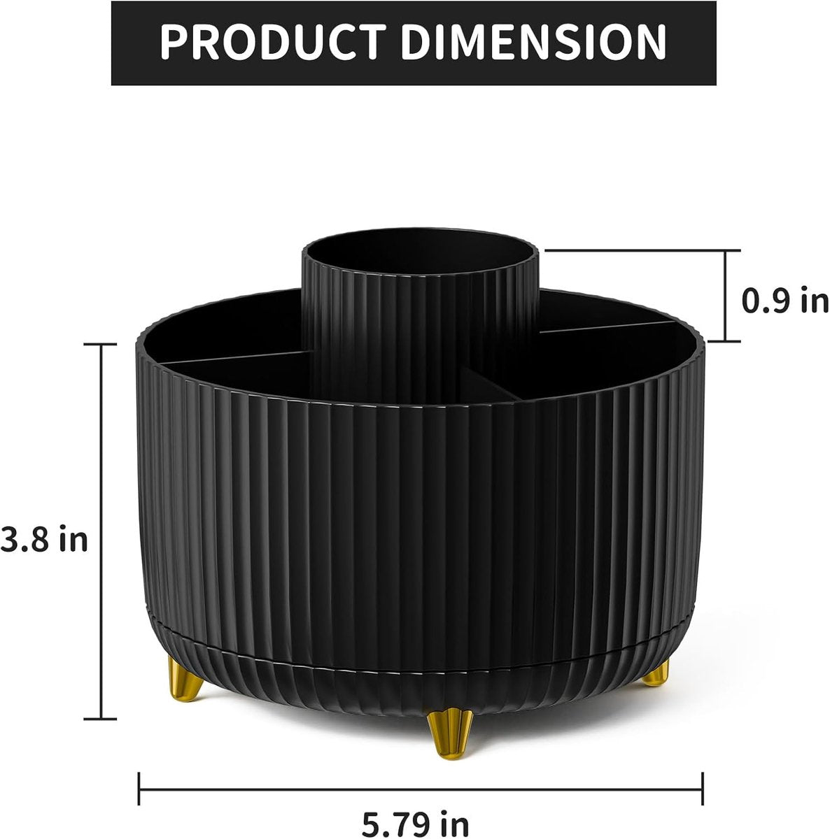 Desk storage box - 360-degree rotating office storage box - Pen holder - 5 pen sorting compartments - V1188-MS101-00967-1