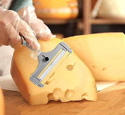 1 Piece Stainless Steel Cheese Slicer with Adjustable Thickness - For Soft, Semi-Hard Cheeses & Cheddar - V1188-MS101-00969-1