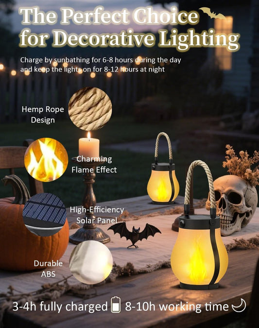 Outdoor solar lights - Solar garden lighting - Solar lantern - Dancing flame outdoor solar lanterns V1188-MS101-00971-1