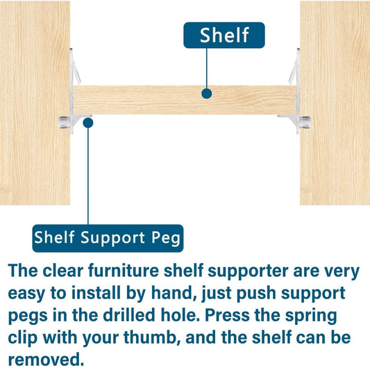Support nails - 20 plastic shelf support nails with snap closure - 6 mm shelf nails - self-locking bracket V1188-MS101-00973-1
