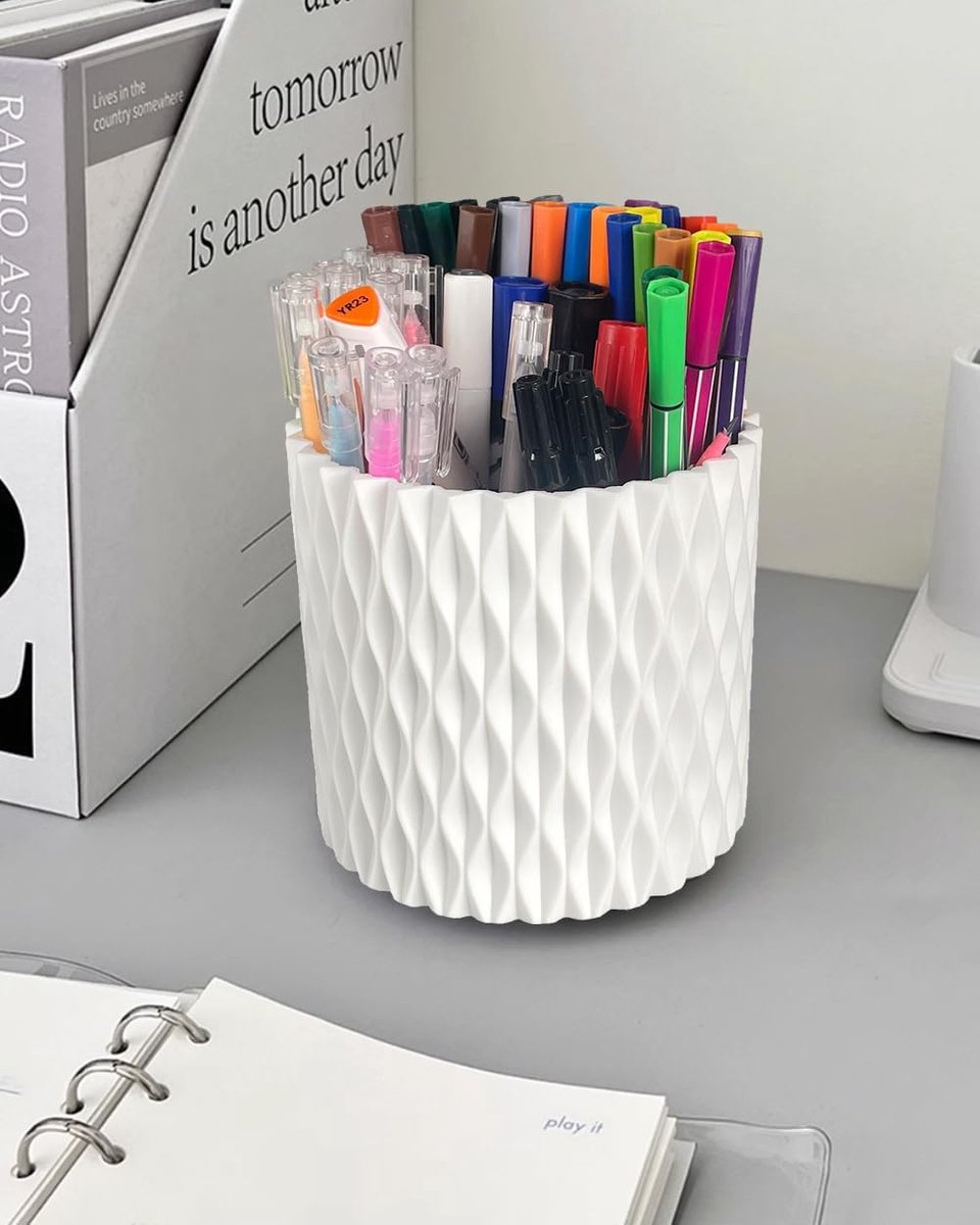 Pen Holder - Multifunctional - Makeup Brush Holder 5 Compartments - Aesthetic Design for Home Office Students V1188-MS101-00989-1