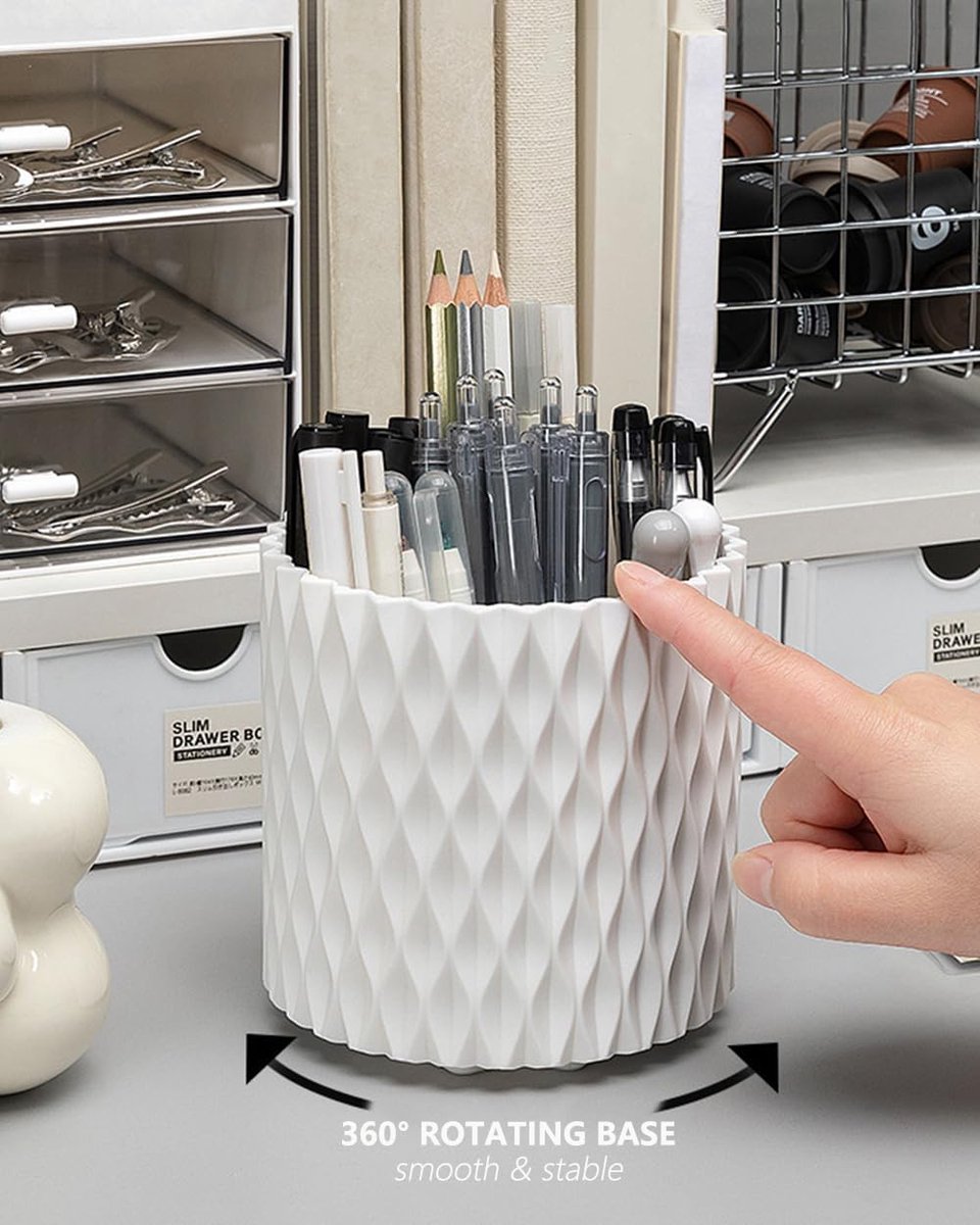 Pen Holder - Multifunctional - Makeup Brush Holder 5 Compartments - Aesthetic Design for Home Office Students V1188-MS101-00989-1