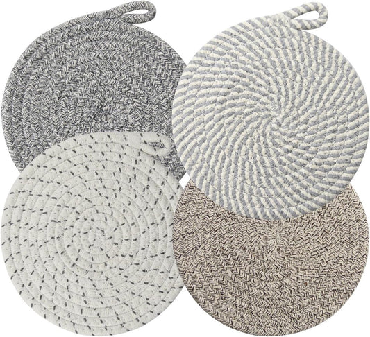 Set of 4 heat-resistant insulation mats - heat-resistant cotton mat - round placemat (20 cm) - suitable for V1188-MS101-00990-1