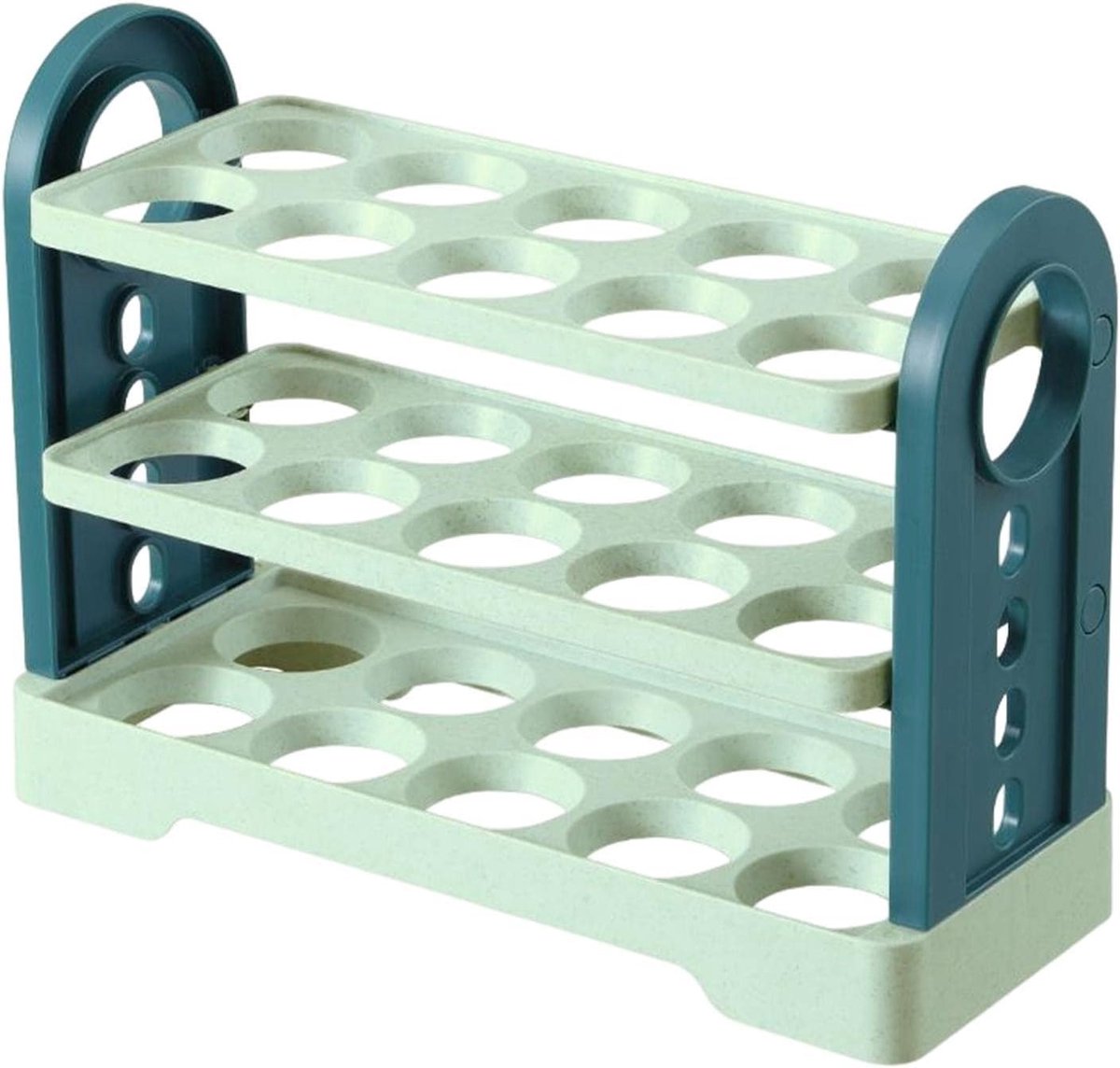 Egg Basket 30 Compartments 3 Layers - Dark Blue Flip-Down - With Handle for Refrigerator V1188-MS101-00993-1