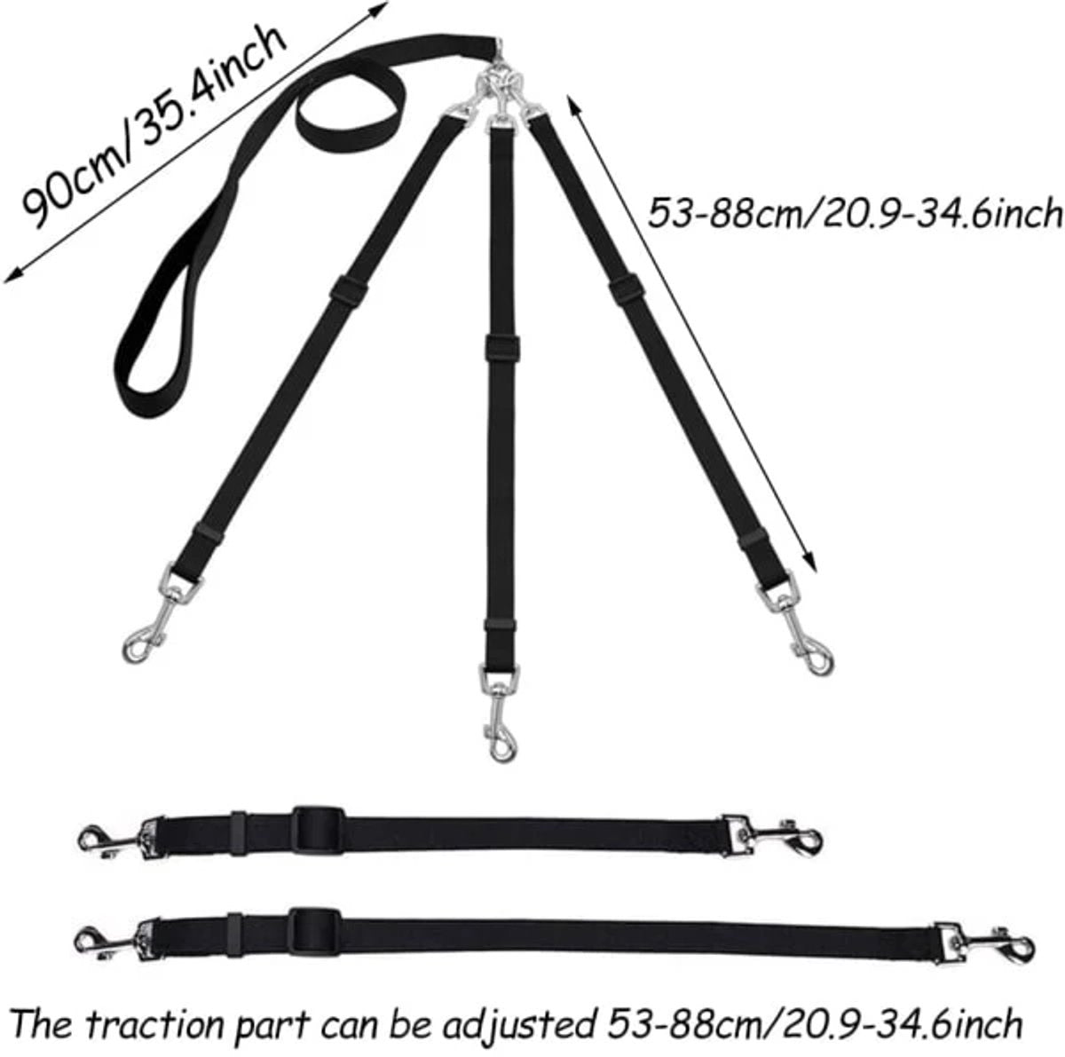 3-in-1 Dog Leash - Adjustable, detachable, for medium-sized dogs V1188-MS101-00995-1