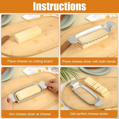 Butter and cheese slicer - 304 stainless steel, multifunctional kitchen tool for cutting butter - Cheese and V1188-MS101-00998-1