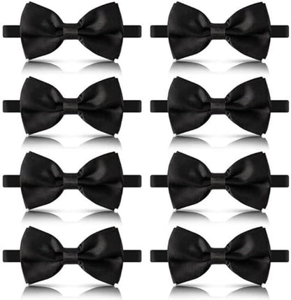 8 men's bow ties, pre-tied men's bow ties, adjustable satin bow tie for all ages V1188-MS101-01003-1