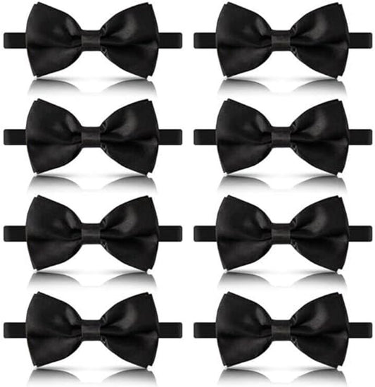 8 men's bow ties, pre-tied men's bow ties, adjustable satin bow tie for all ages V1188-MS101-01003-1