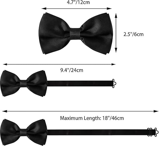 8 men's bow ties, pre-tied men's bow ties, adjustable satin bow tie for all ages V1188-MS101-01003-1