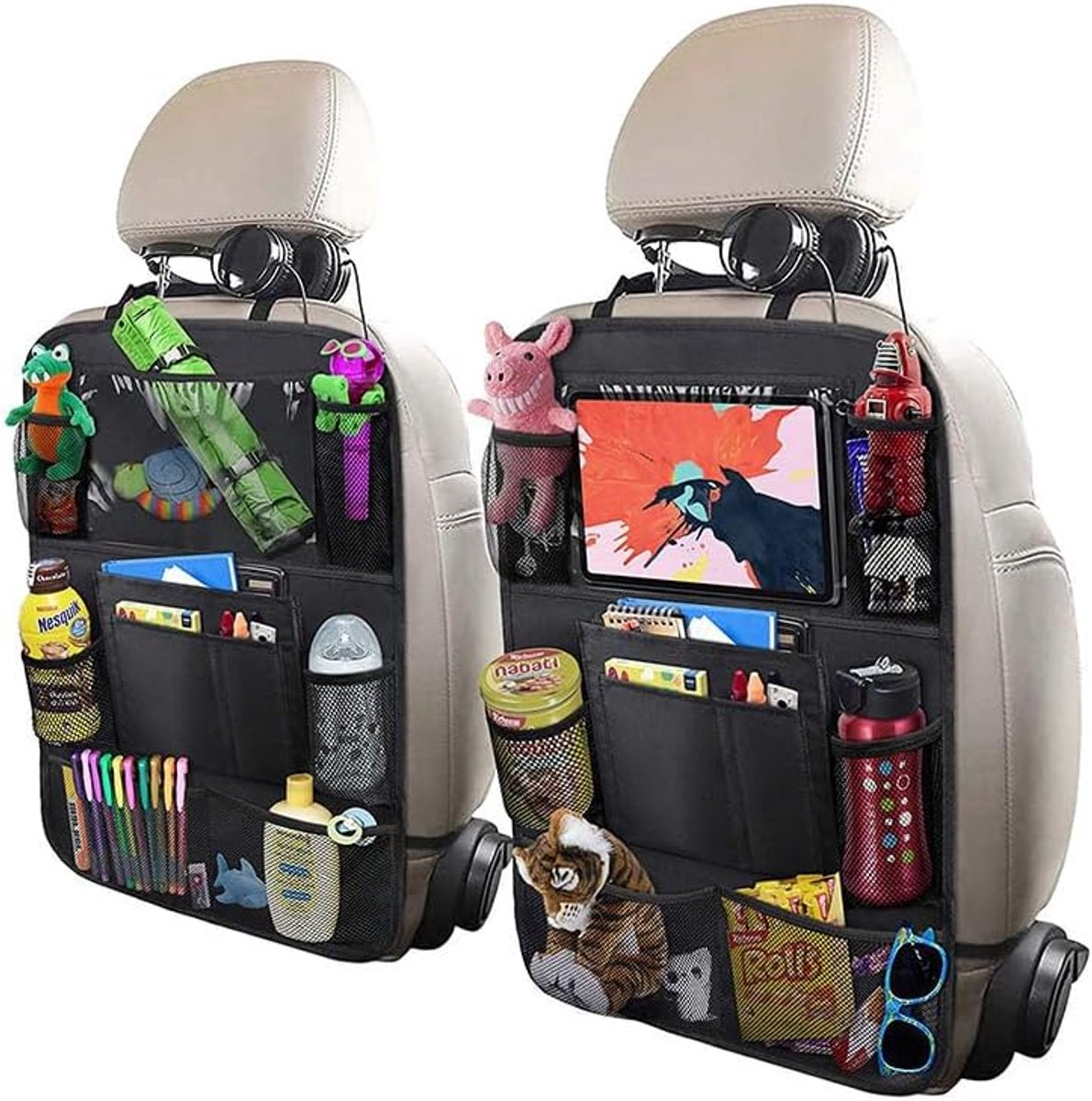 Back Seat Organizer 2-piece - 40x60cm, for children/iPad V1188-MS101-01004-1