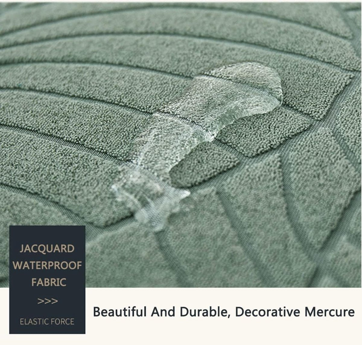 Waterproof sofa cover - Wine red jacquard leaf pattern - For single sofa (90-140 cm) V1188-MS101-01005-1