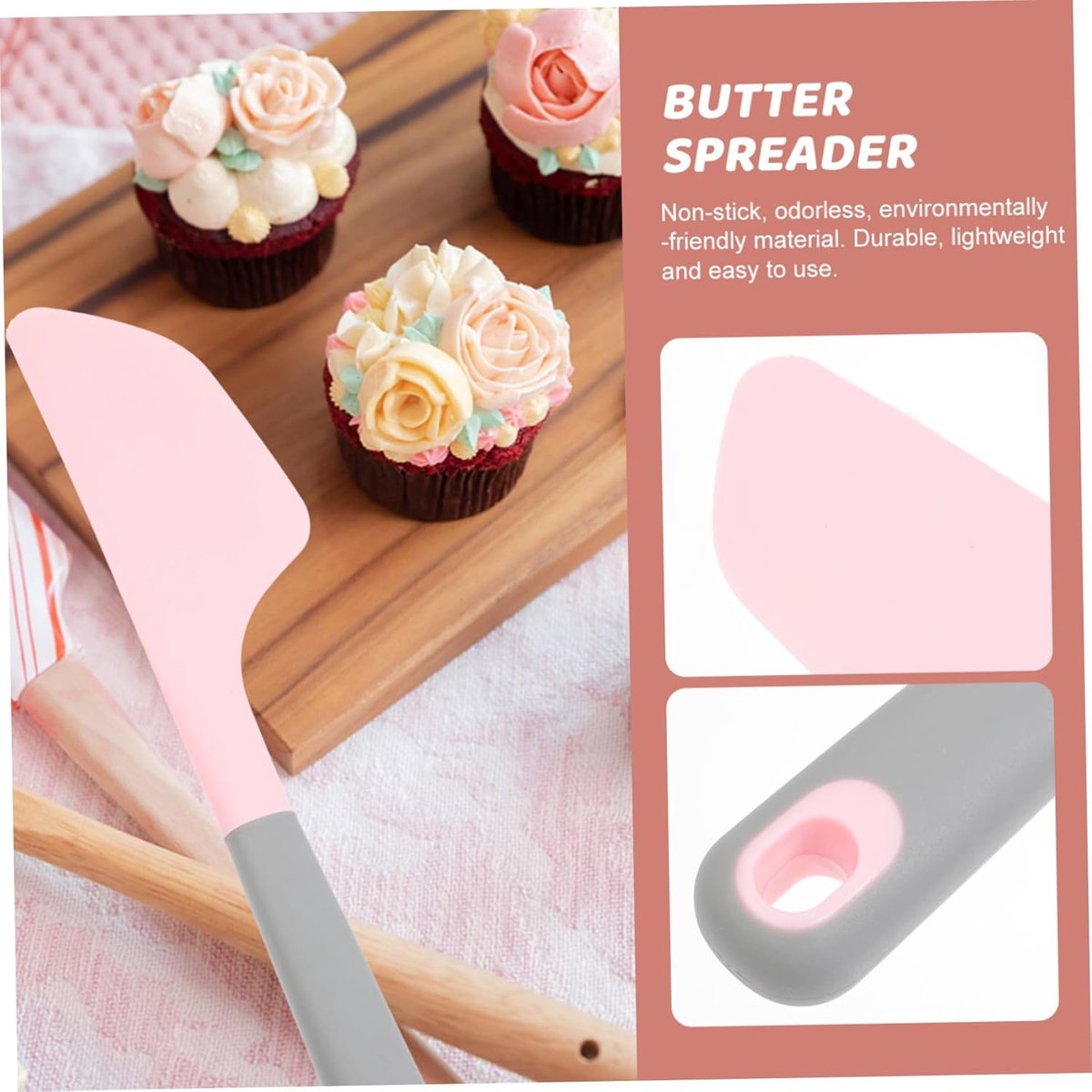 2-piece silicone cake scraper - non-stick baking tool - easy to clean and store - essential kitchen tool set V1188-MS101-01006-1