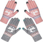 Women's winter gloves - Snowflake print Warm touchscreen gloves - Unisex - Reusable V1188-MS101-01007-1