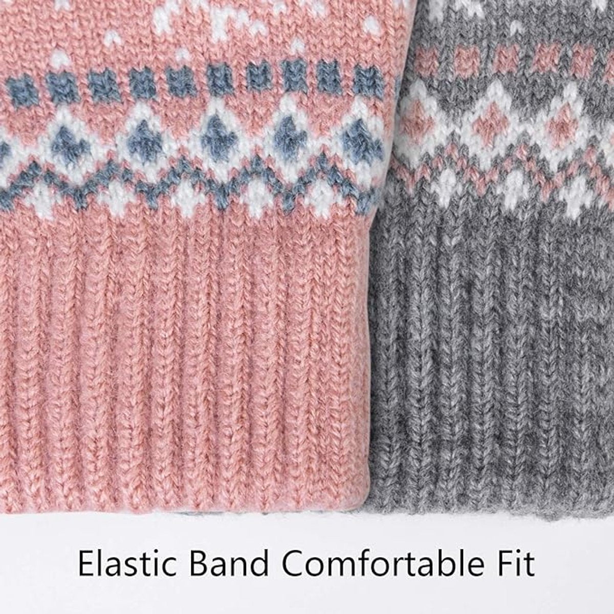 Women's winter gloves - Snowflake print Warm touchscreen gloves - Unisex - Reusable V1188-MS101-01007-1