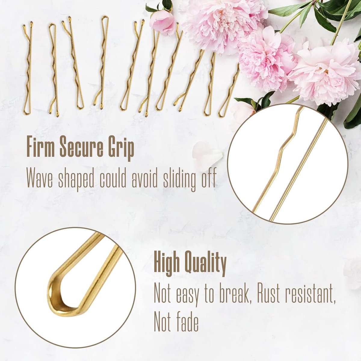 100 Pieces 2 Inch Gold Hairpins - With Clear Storage Box - For Hair Salons & Personal Use V1188-MS101-01012-1