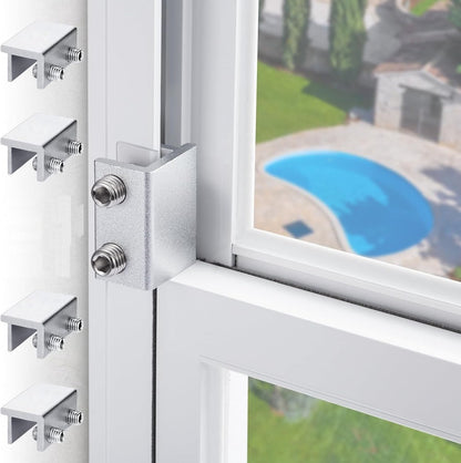 Sliding window locks - Horizontal & up/down - 4 sets silver V1188-MS101-01014-1