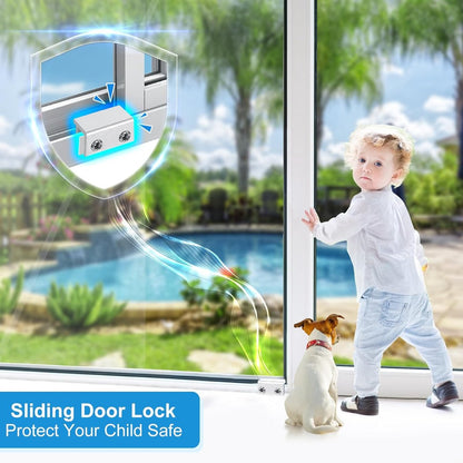 Sliding window locks - Horizontal & up/down - 4 sets silver V1188-MS101-01014-1