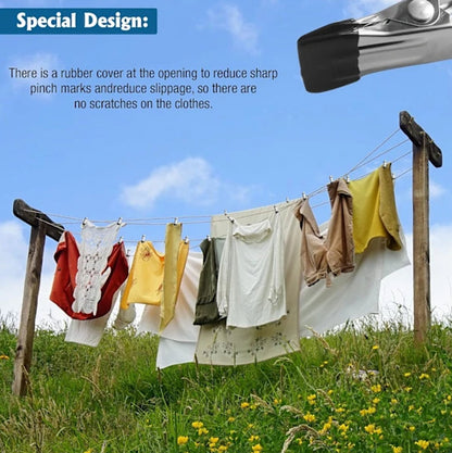 Stainless Steel Clothes Clips 40-piece - Strong, for outdoor use V1188-MS101-01017-1