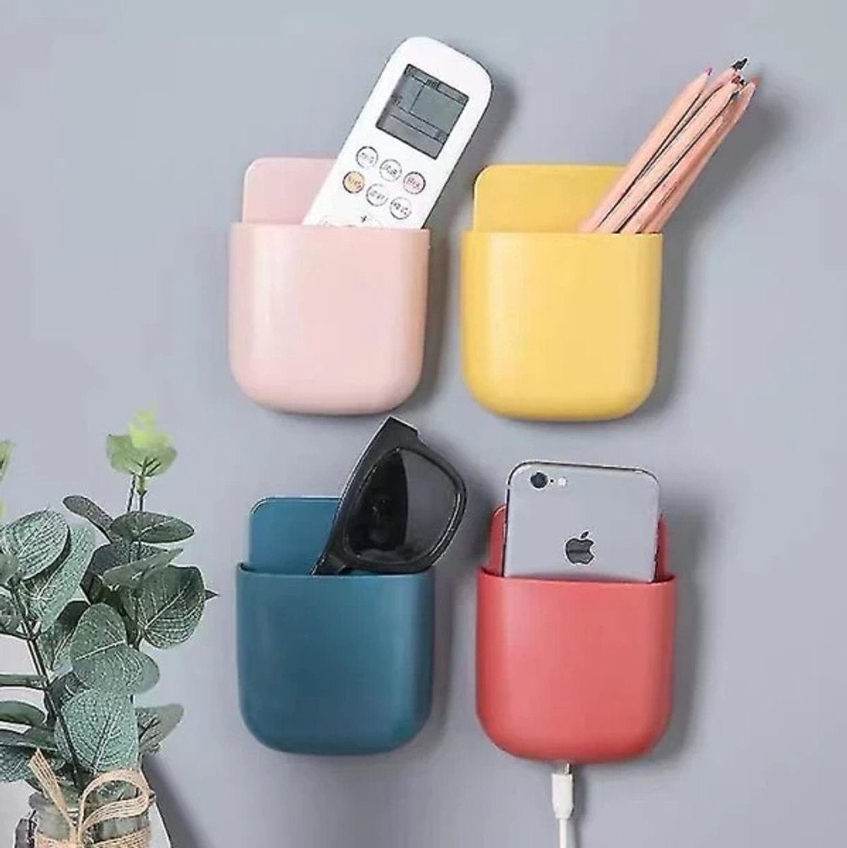 6-Piece Phone Wall Mount - Punch-Free, Storage Function V1188-MS101-01019-1