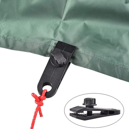 Tarp Clips & Bungee Cords 10-piece - Heavy Duty, for tents/banners (black) V1188-MS101-01030-1