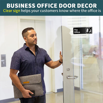 Acrylic Door Panel - Self-Adhesive, 3.2x9x0.2 inches, Black & White V1188-MS101-01031-1